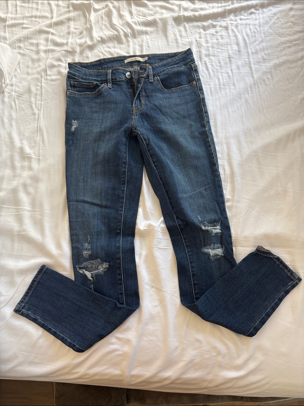 Dark Blue Distressed Women’s Jeans